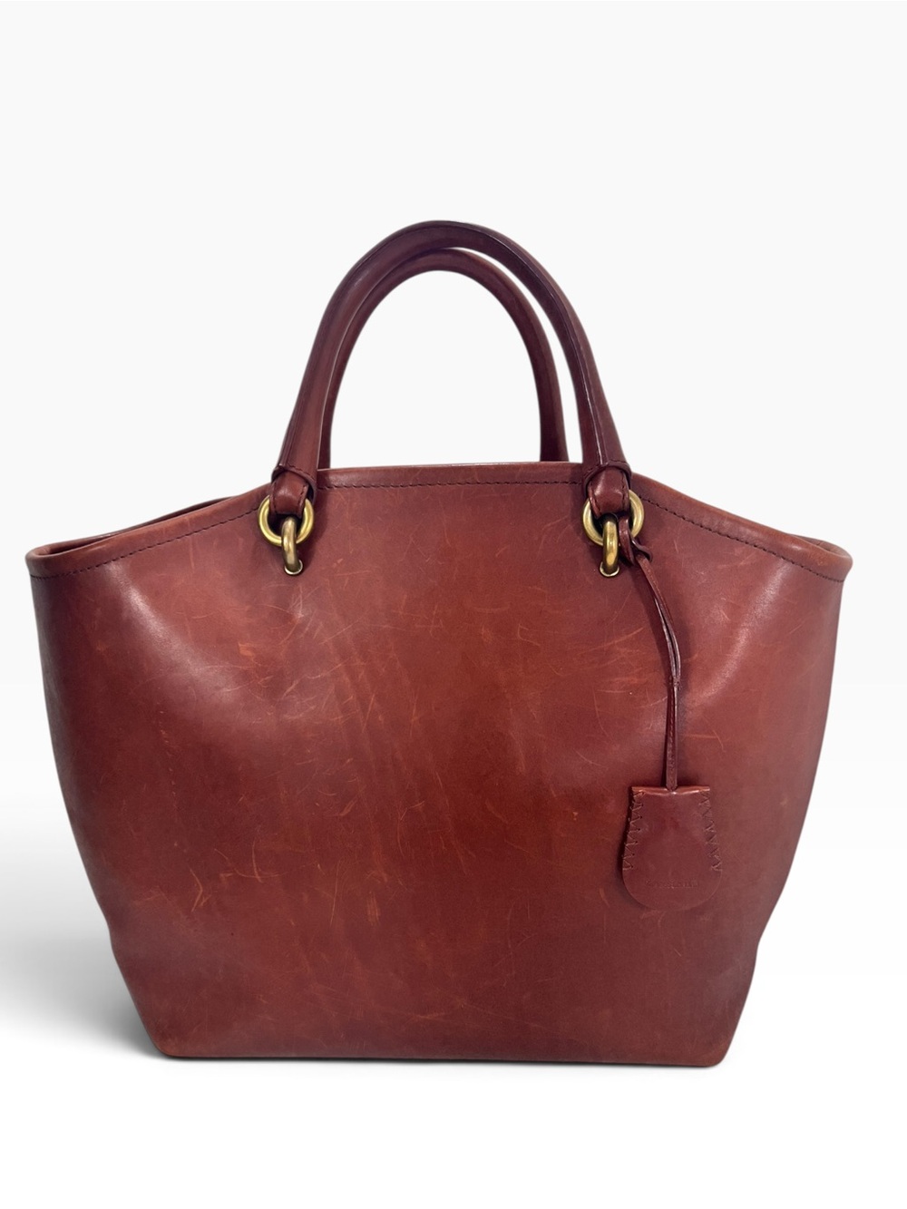 Vanessa Bruno Brown Box Leather Handbag